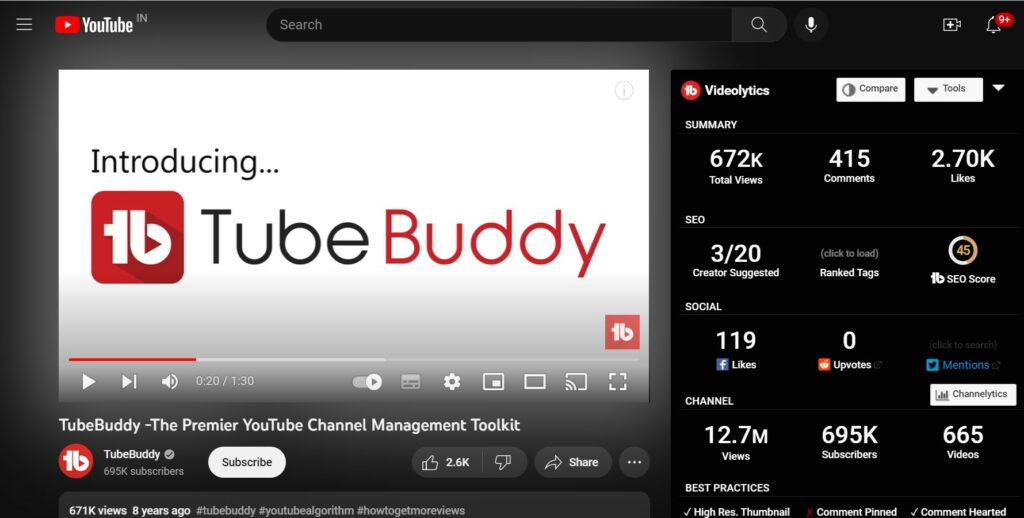 Tubebuddy Video Optimization