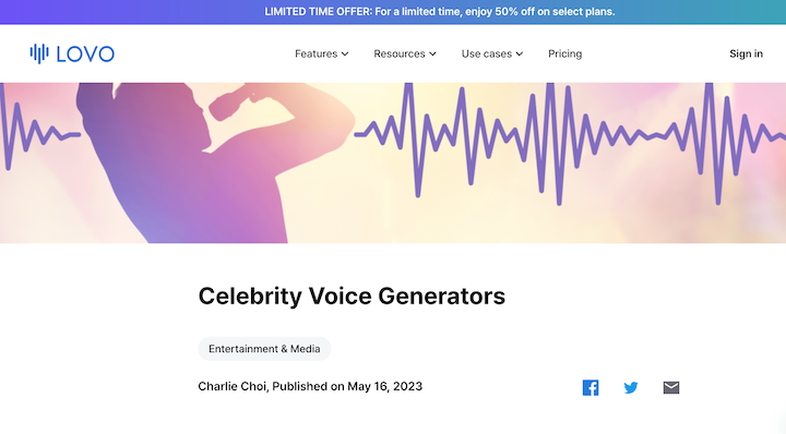 Celebrity Voice Generator - LOVO