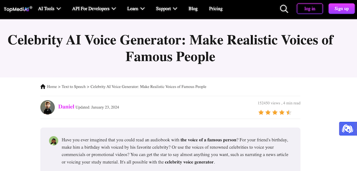 Best AI Celebrity Voice Generator - Top Mediai